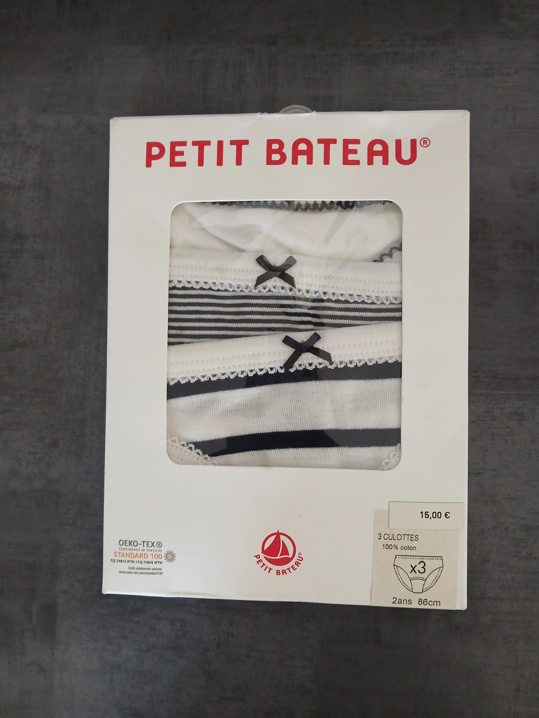 lot 3 culottes fille petit bateau 86 cm 2 ans